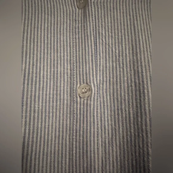 JustFab Linen Shirt Dress size XXL fits XL fits XL Blue White Stripes - Picture 10 of 13